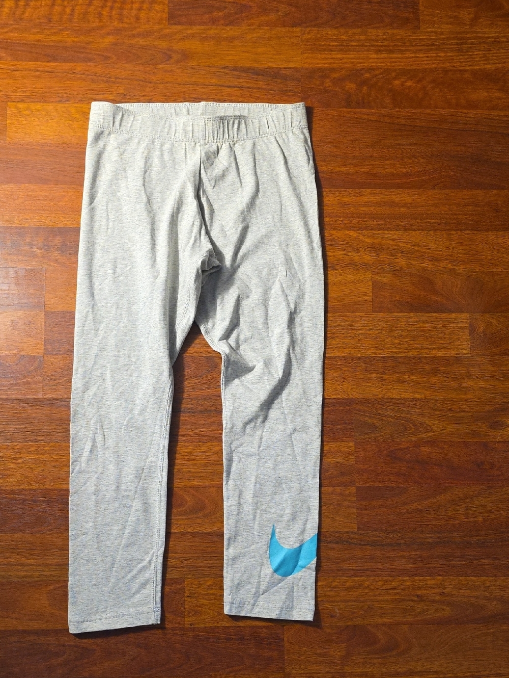Nike Grey Leggings with Teal Swoosh